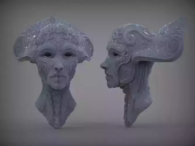 The Queen pair of head sculptures 3D print model