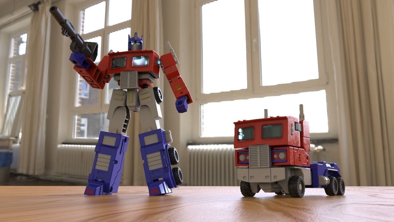 Transformers Optimus Prime Robotmasters toy - all pieces 3D model_9