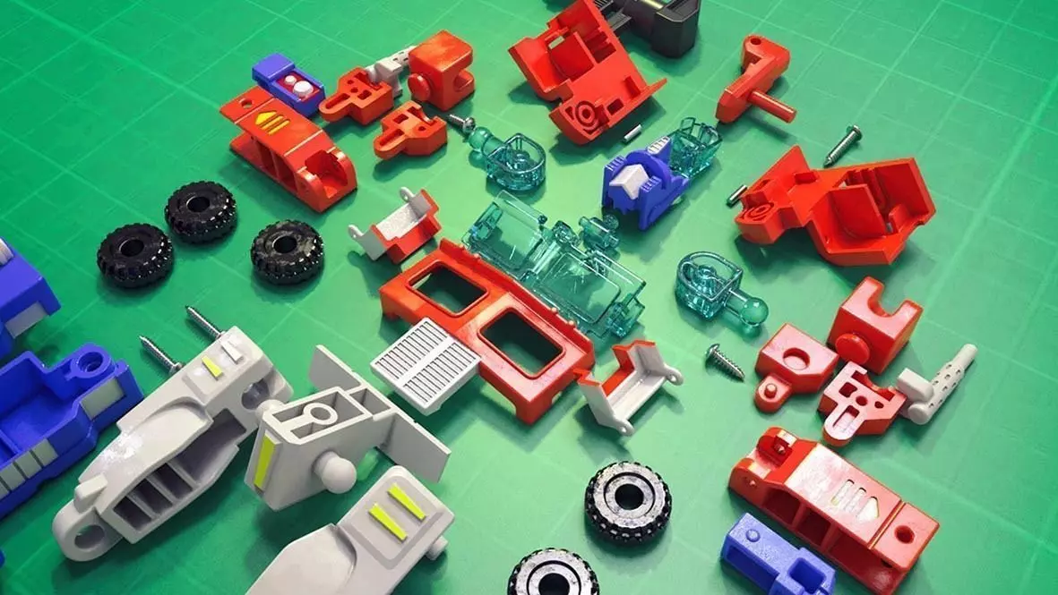 Transformers Optimus Prime Robotmasters toy - all pieces 3D model_0