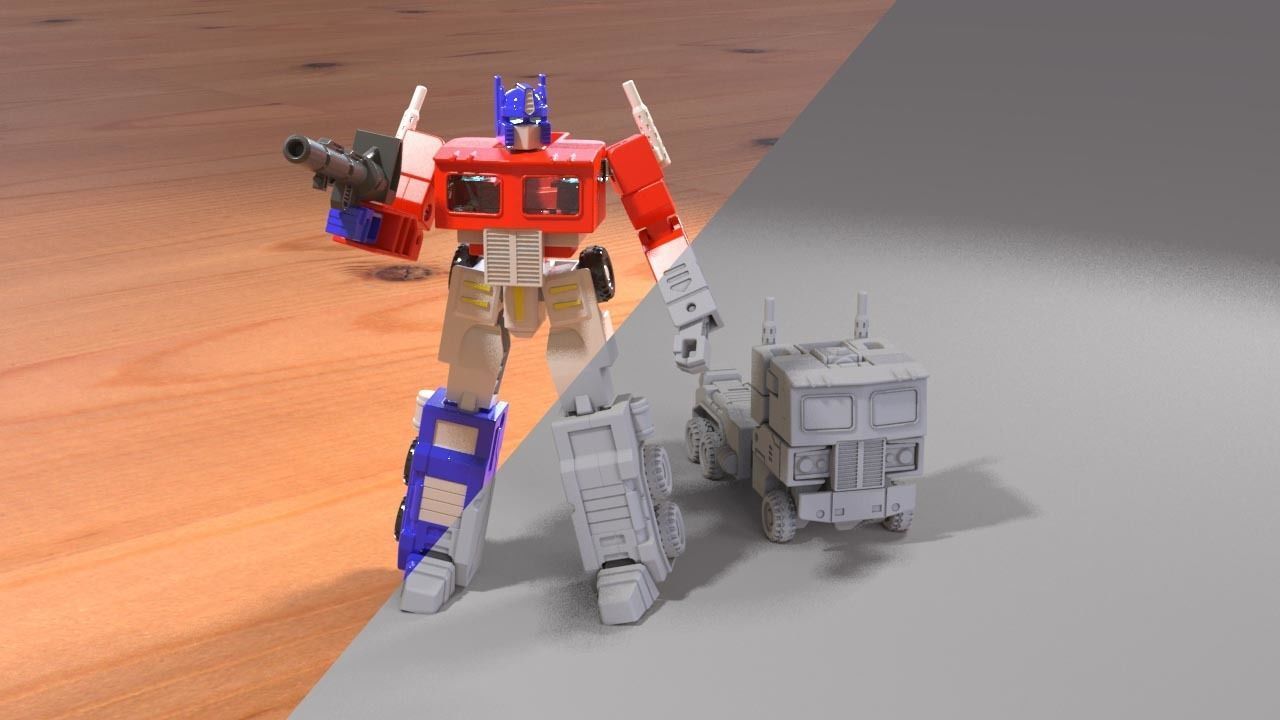 Transformers Optimus Prime Robotmasters toy - all pieces 3D model_7