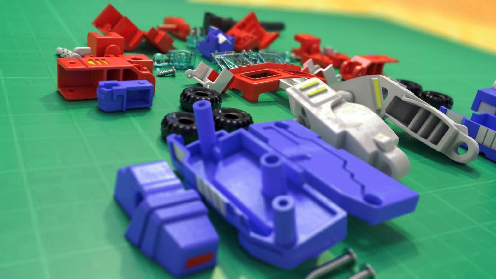 Transformers Optimus Prime Robotmasters toy - all pieces 3D model_5