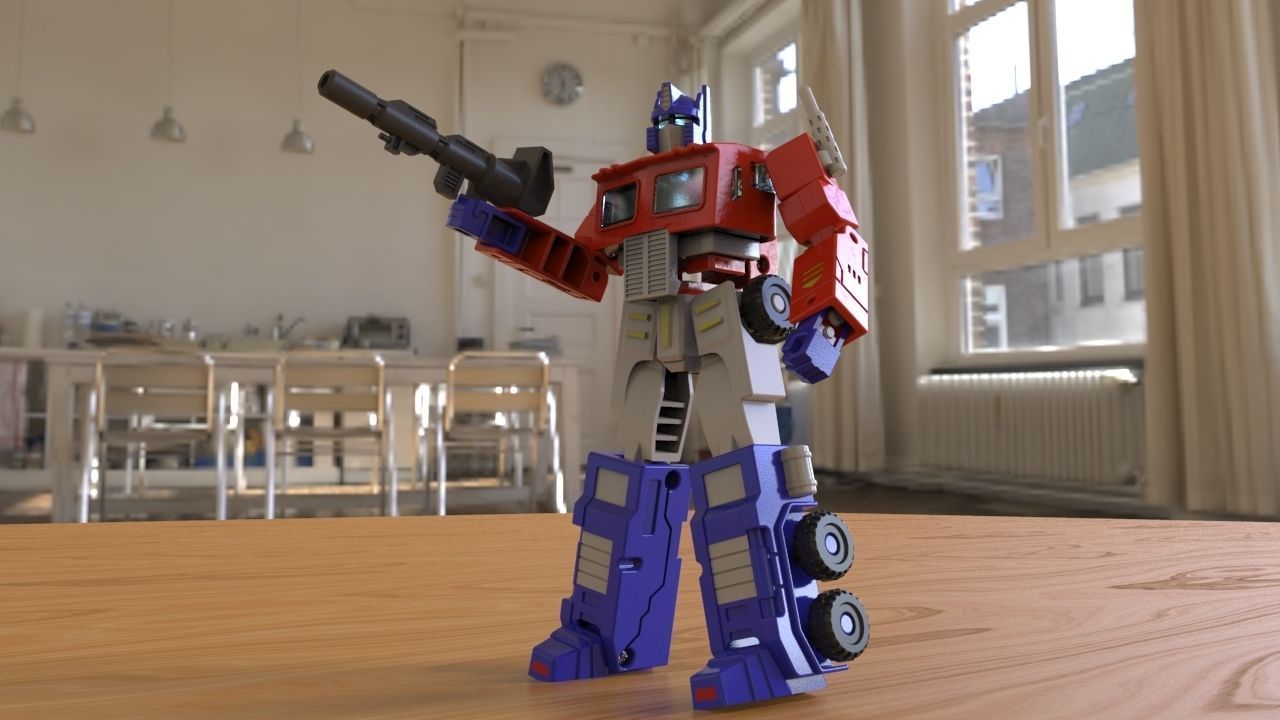 Transformers Optimus Prime Robotmasters toy - all pieces 3D model_1