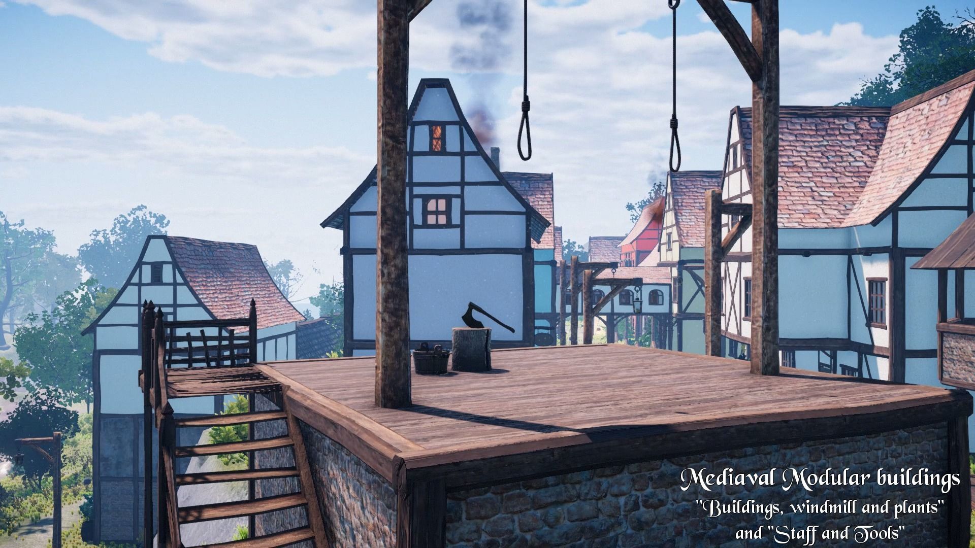 Medieval Modular City - Alchemic Blacksmith Prison and Addons Low-poly 3D model_29