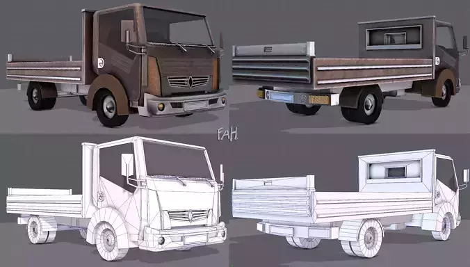 Truck Cartoon Low-poly 3D model