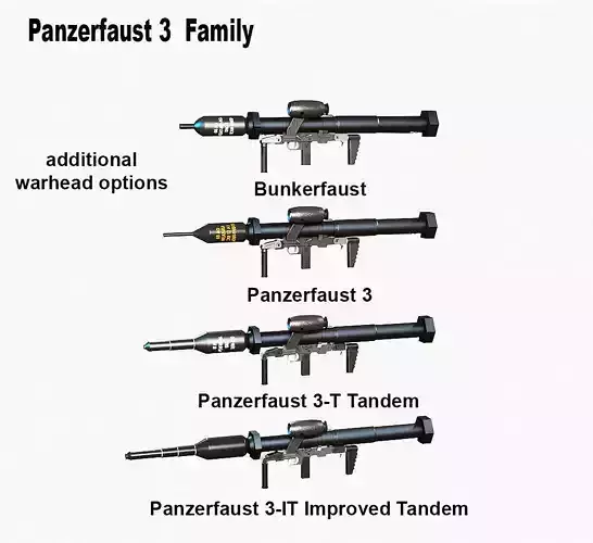 Panzerfaust-3 Family Low-poly 3D model