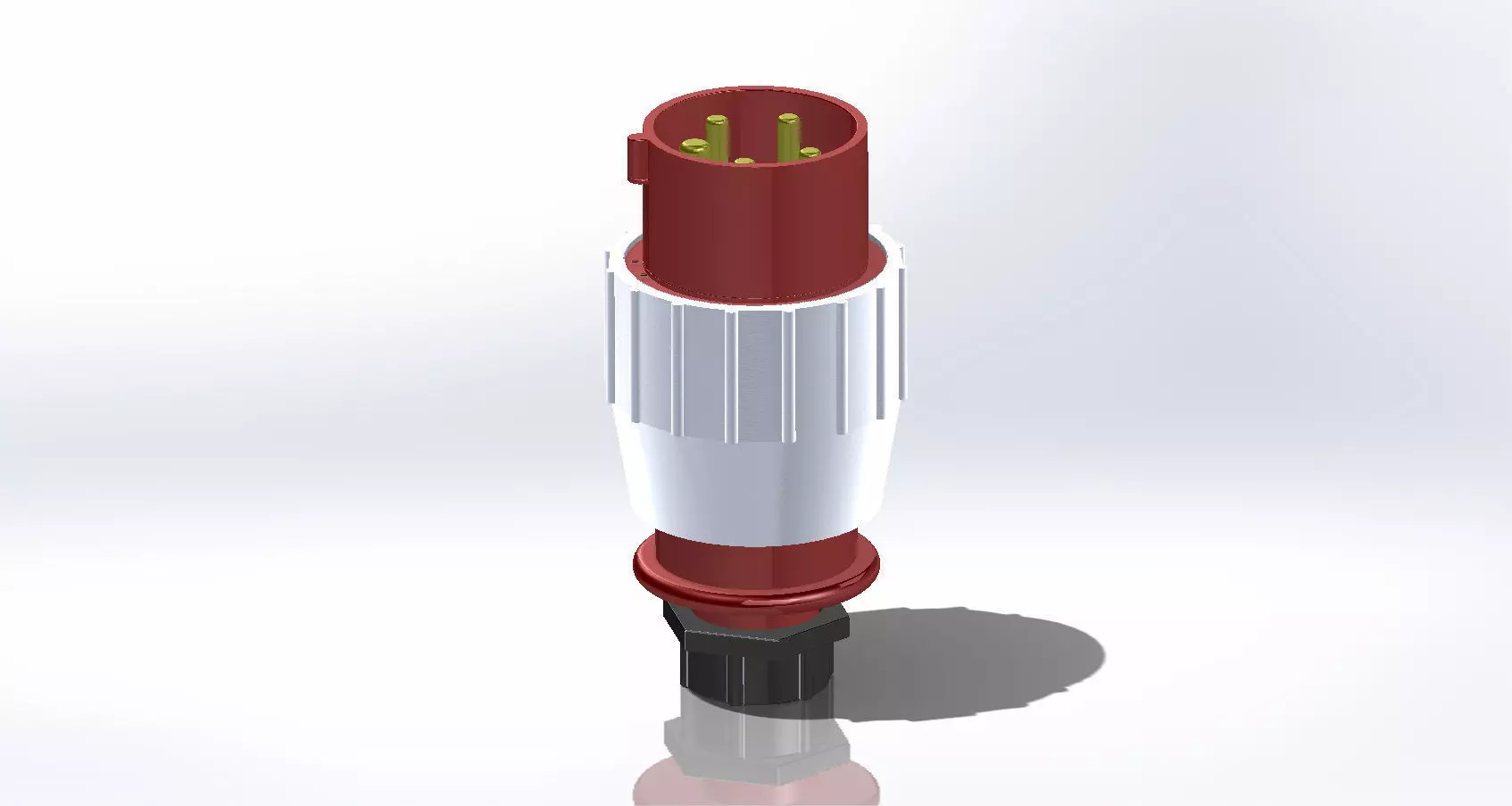240V plug male with screw connection Free 3D model_0