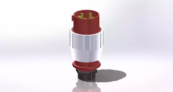 240V plug male with screw connection Free 3D model