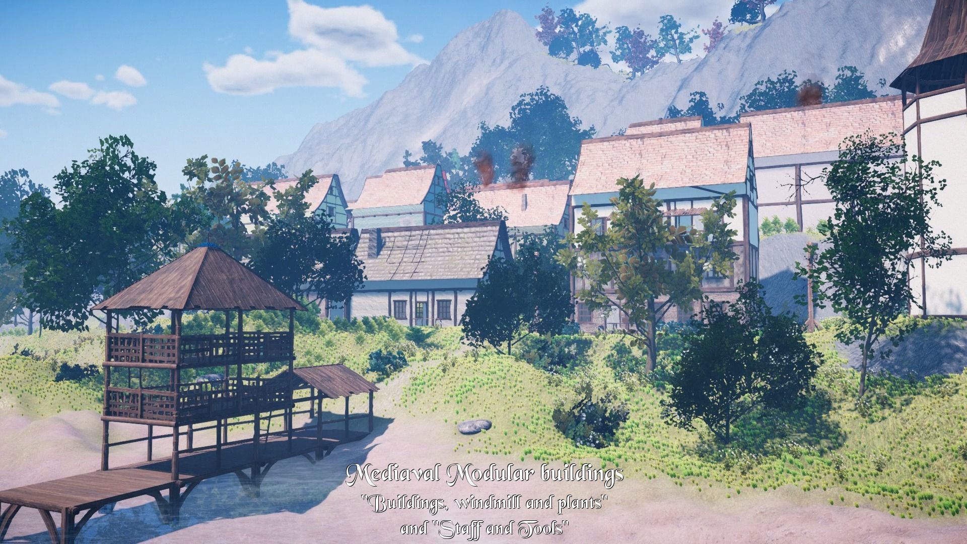 Medieval Modular City - Environment Low-poly 3D model_32