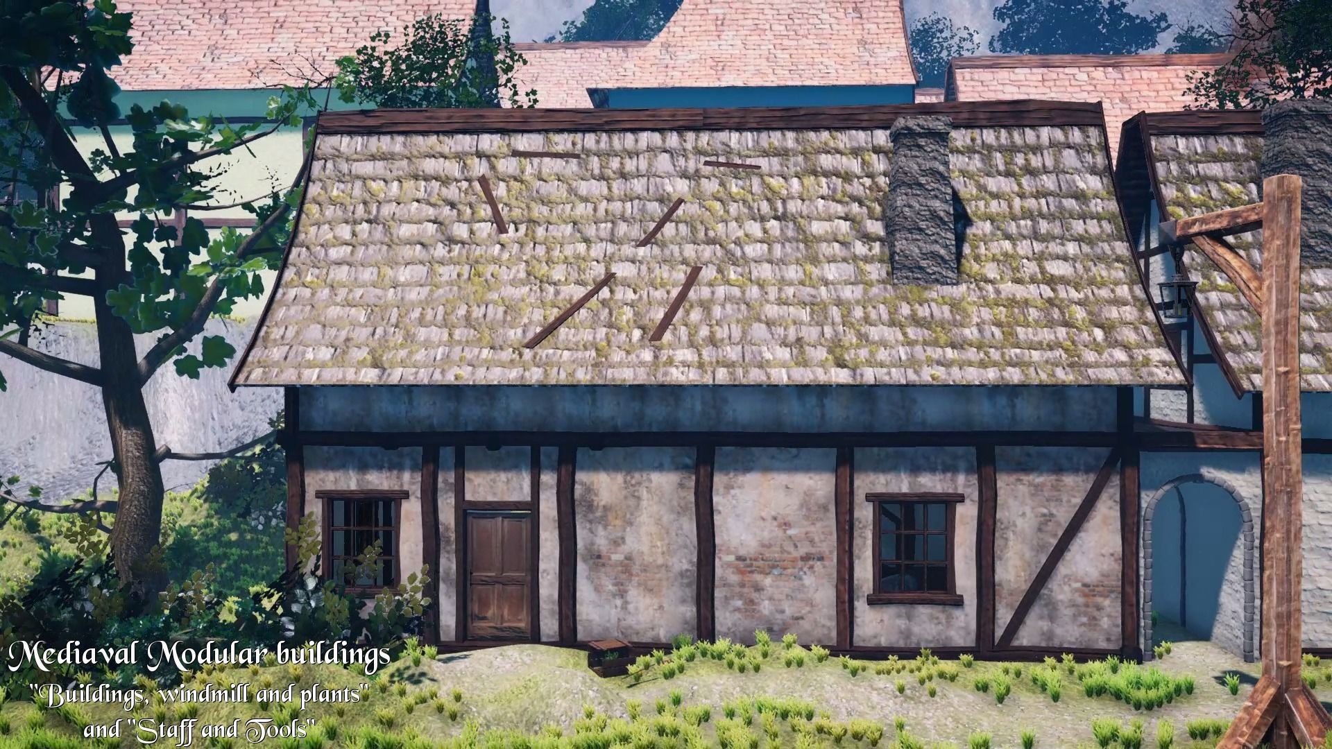 Medieval Modular City - Home Stuff Low-poly 3D model_35