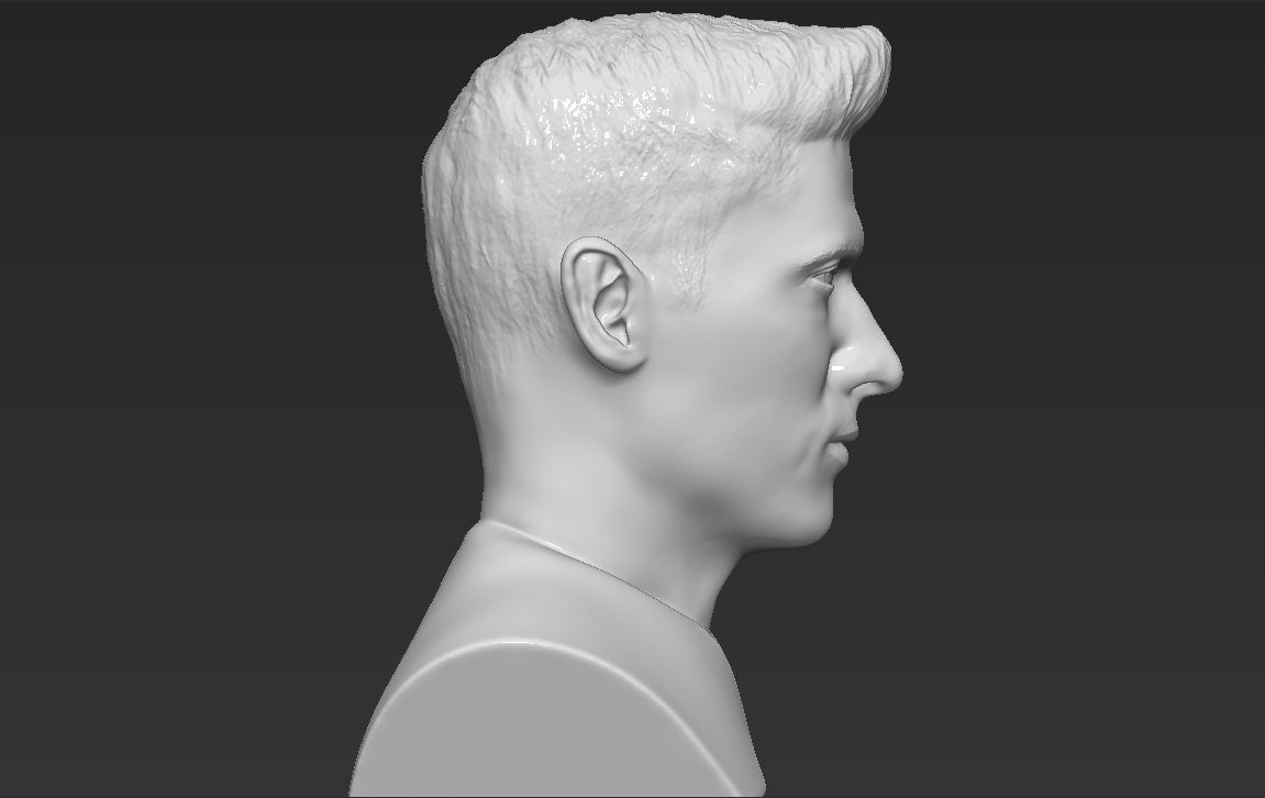 Robert Lewandowski World Cup 2018 bust ready for 3D printing 3D print model_3