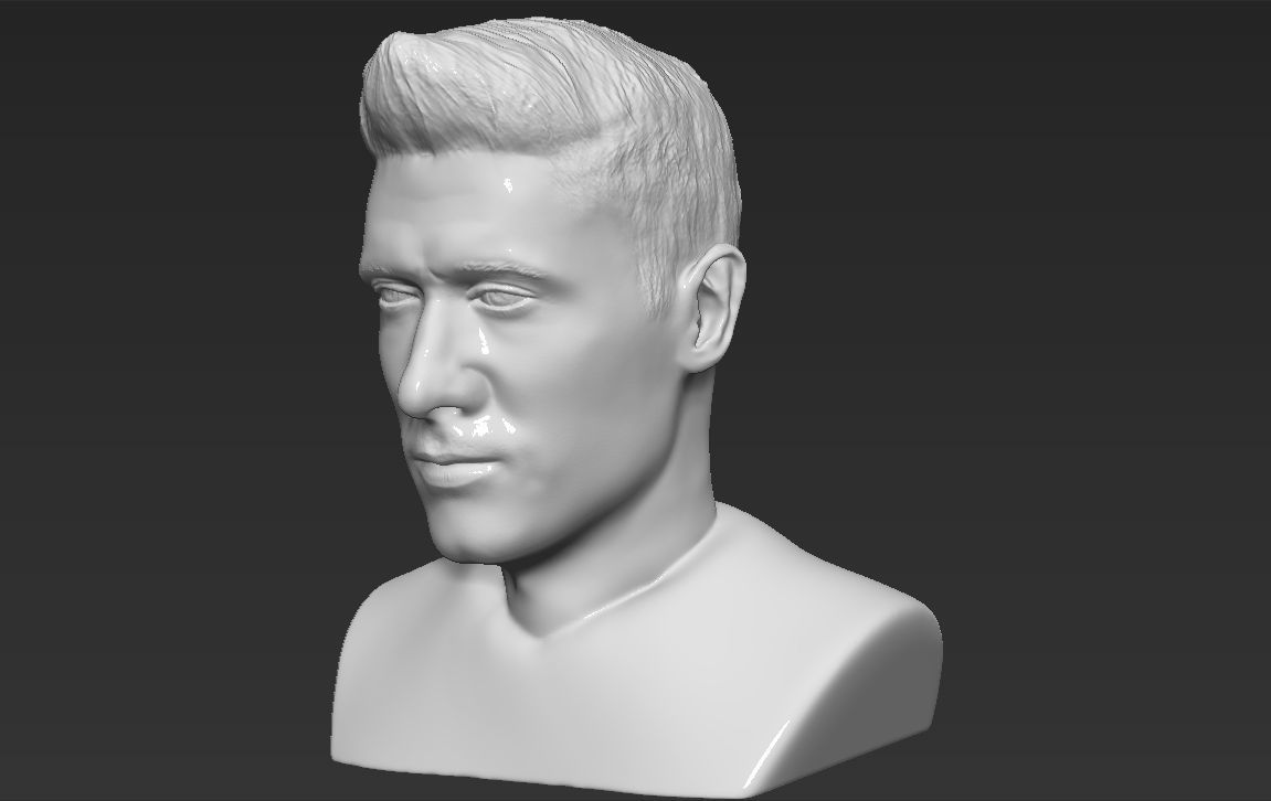 Robert Lewandowski World Cup 2018 bust ready for 3D printing 3D print model_2
