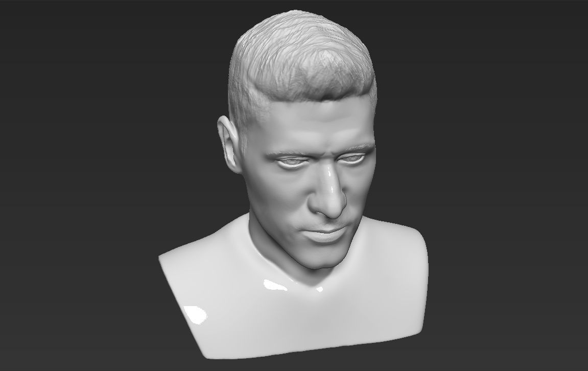 Robert Lewandowski World Cup 2018 bust ready for 3D printing 3D print model_11