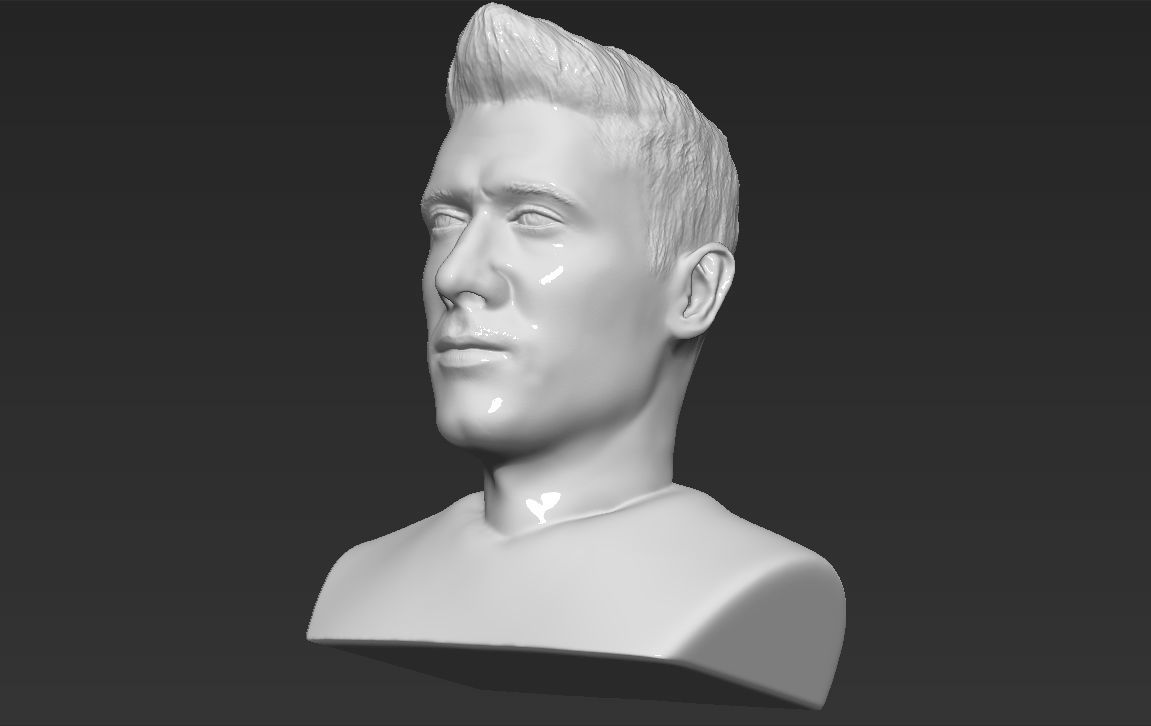 Robert Lewandowski World Cup 2018 bust ready for 3D printing 3D print model_12