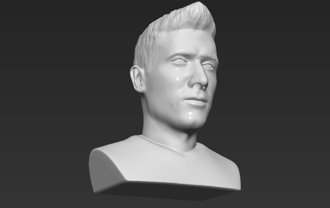 Robert Lewandowski World Cup 2018 bust ready for 3D printing 3D print model_18
