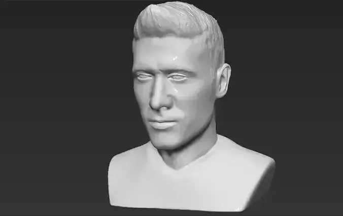 Robert Lewandowski World Cup 2018 bust ready for 3D printing 3D print model