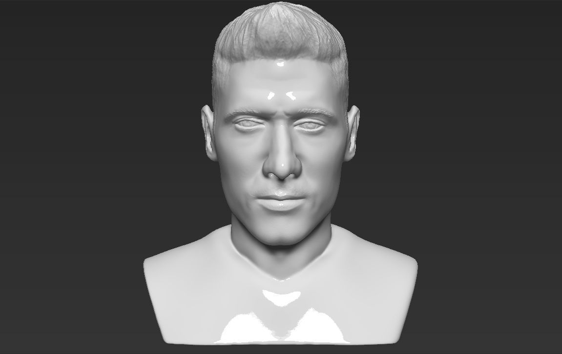 Robert Lewandowski World Cup 2018 bust ready for 3D printing 3D print model_1