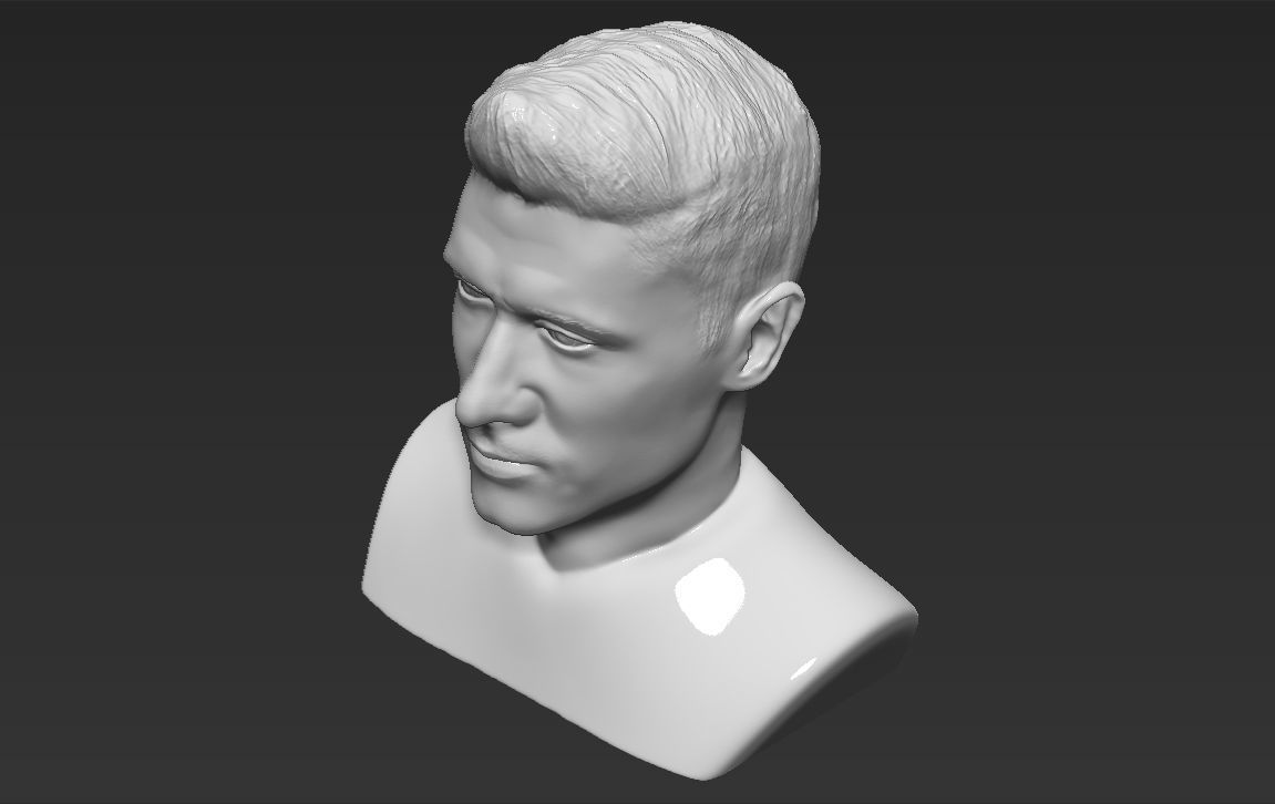Robert Lewandowski World Cup 2018 bust ready for 3D printing 3D print model_19