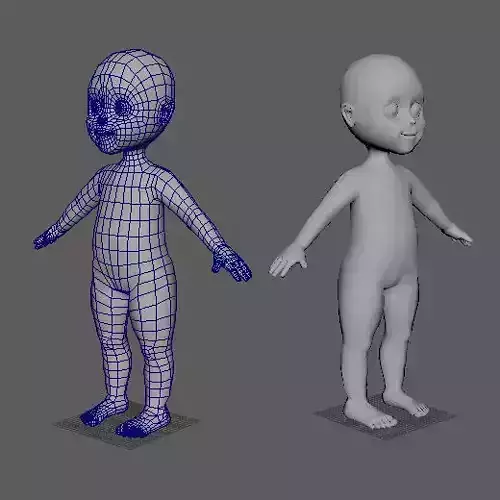 Base Mesh Kid Cartoon