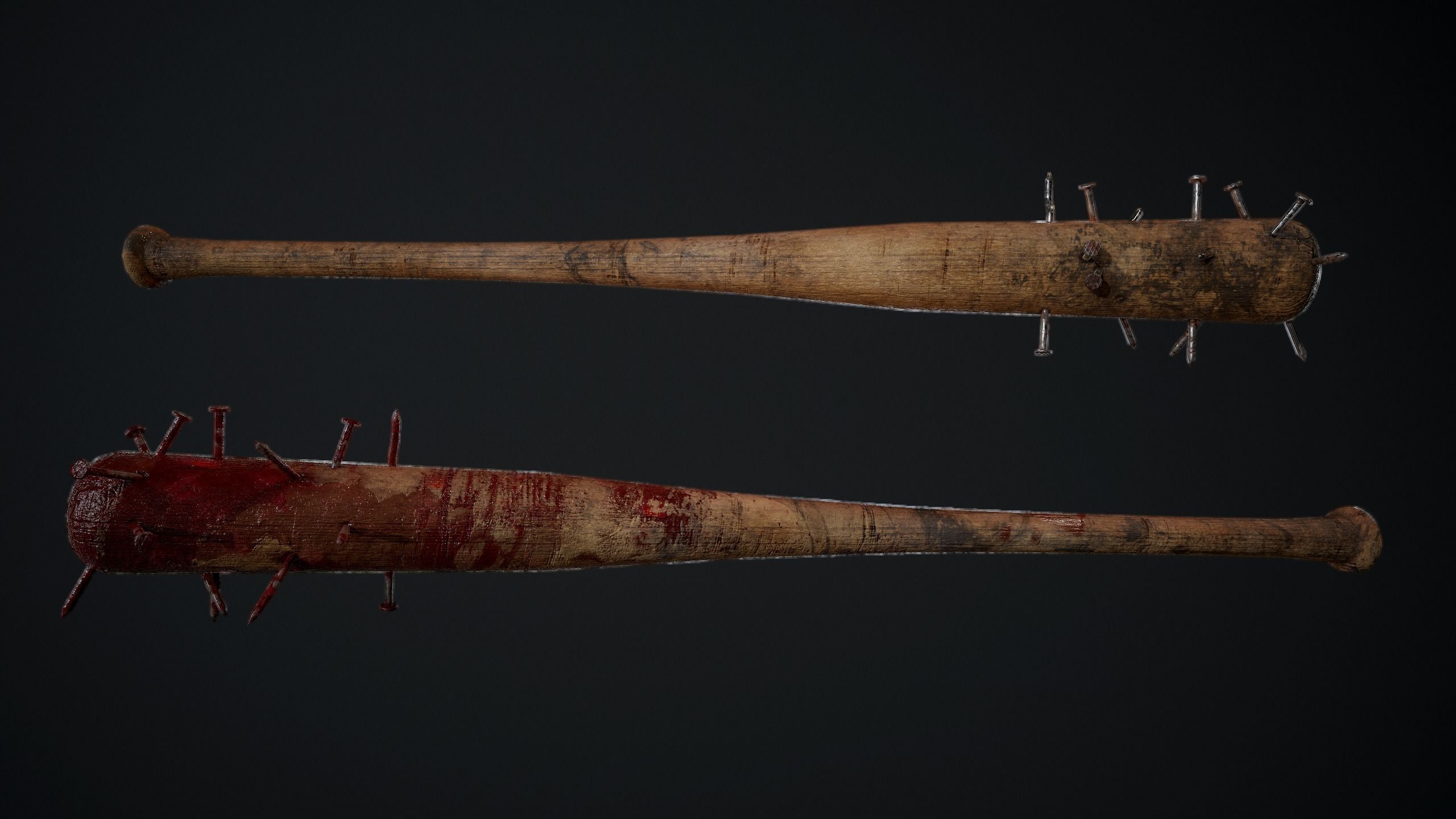 Nailed Bat Post Apocalypse PBR Low-poly 3D model_1