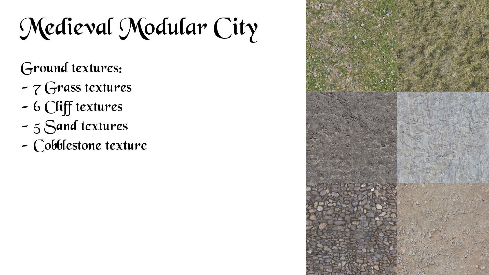 Medieval Modular City - Bridge and ground Low-poly 3D model_5