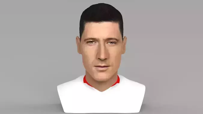 Robet Lewandowski World Cup 2018 bust for full color 3D printing 3D print model