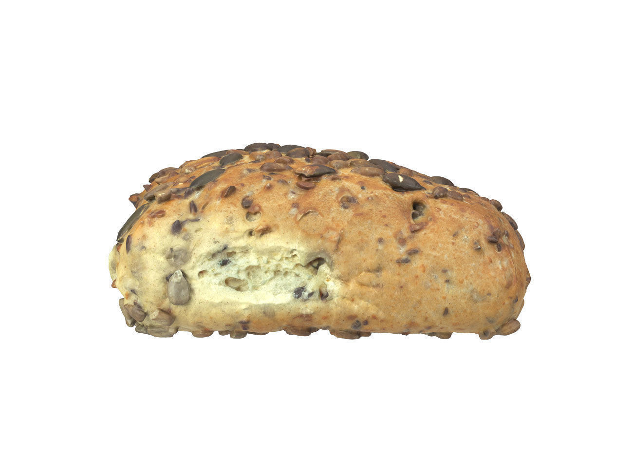 Photorealistic Pumpkin Seed Bread Roll 3D Scan 3D model_3