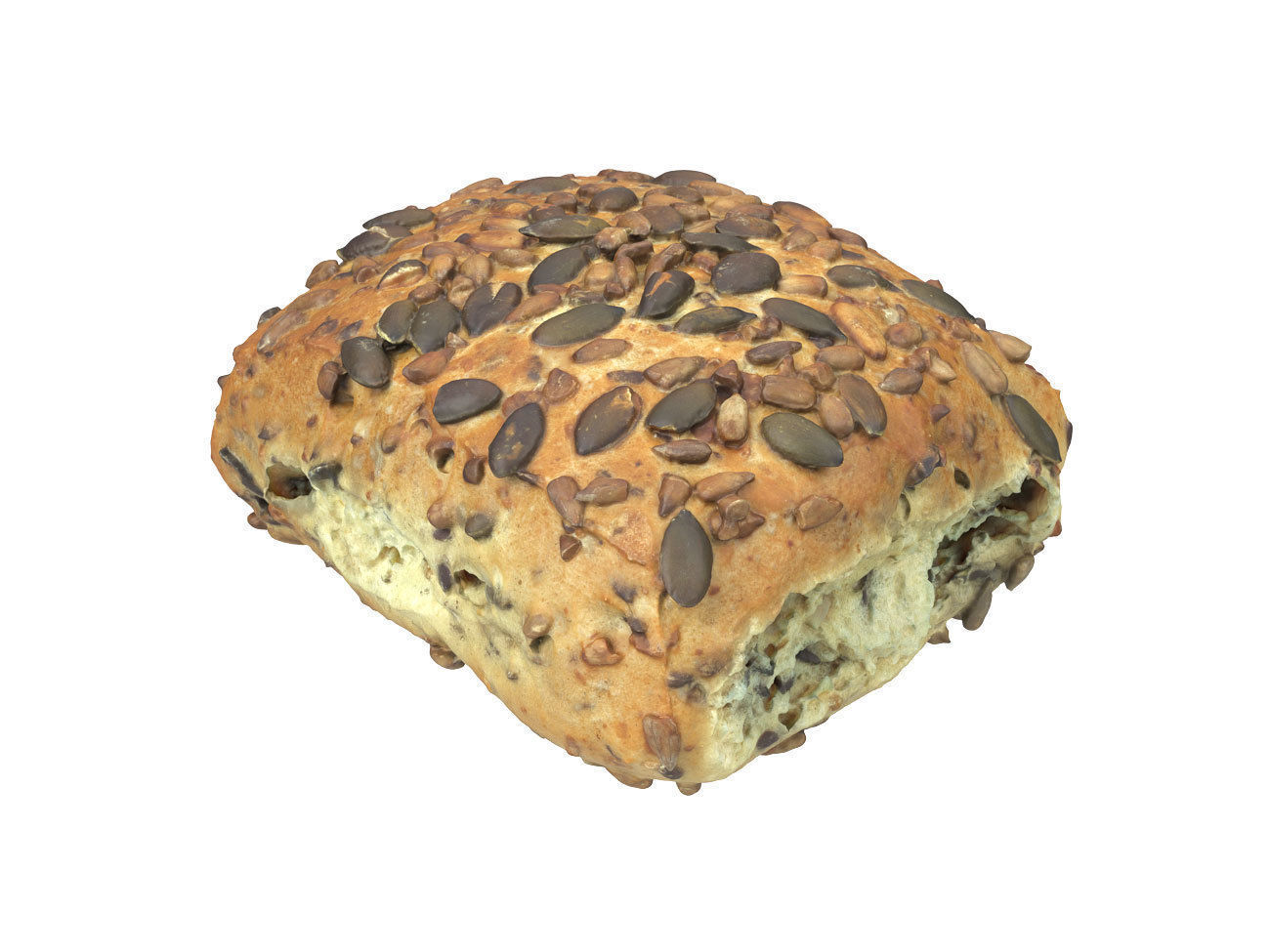 Photorealistic Pumpkin Seed Bread Roll 3D Scan 3D model_7