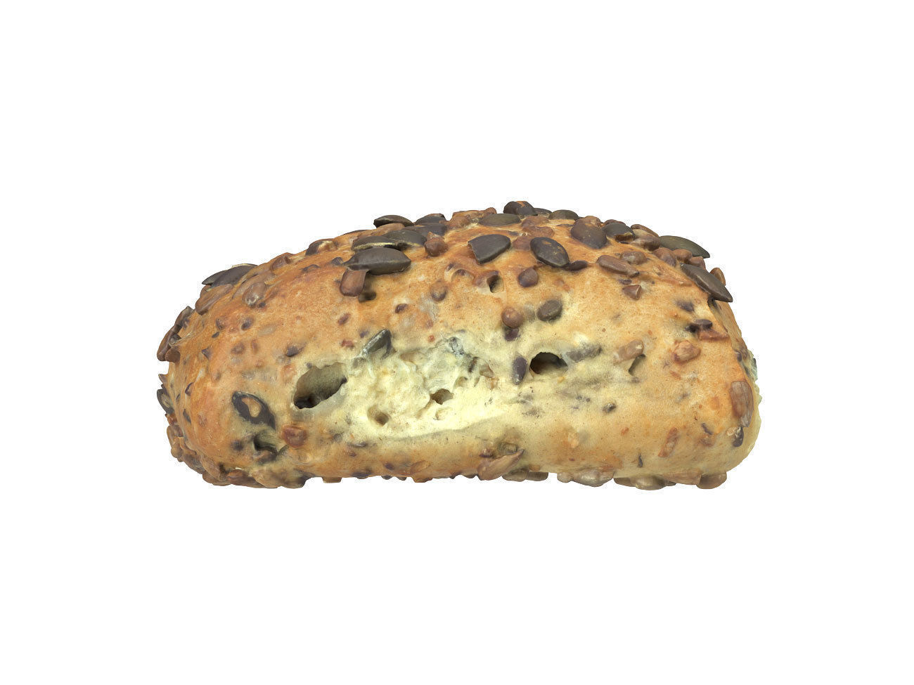 Photorealistic Pumpkin Seed Bread Roll 3D Scan 3D model_1