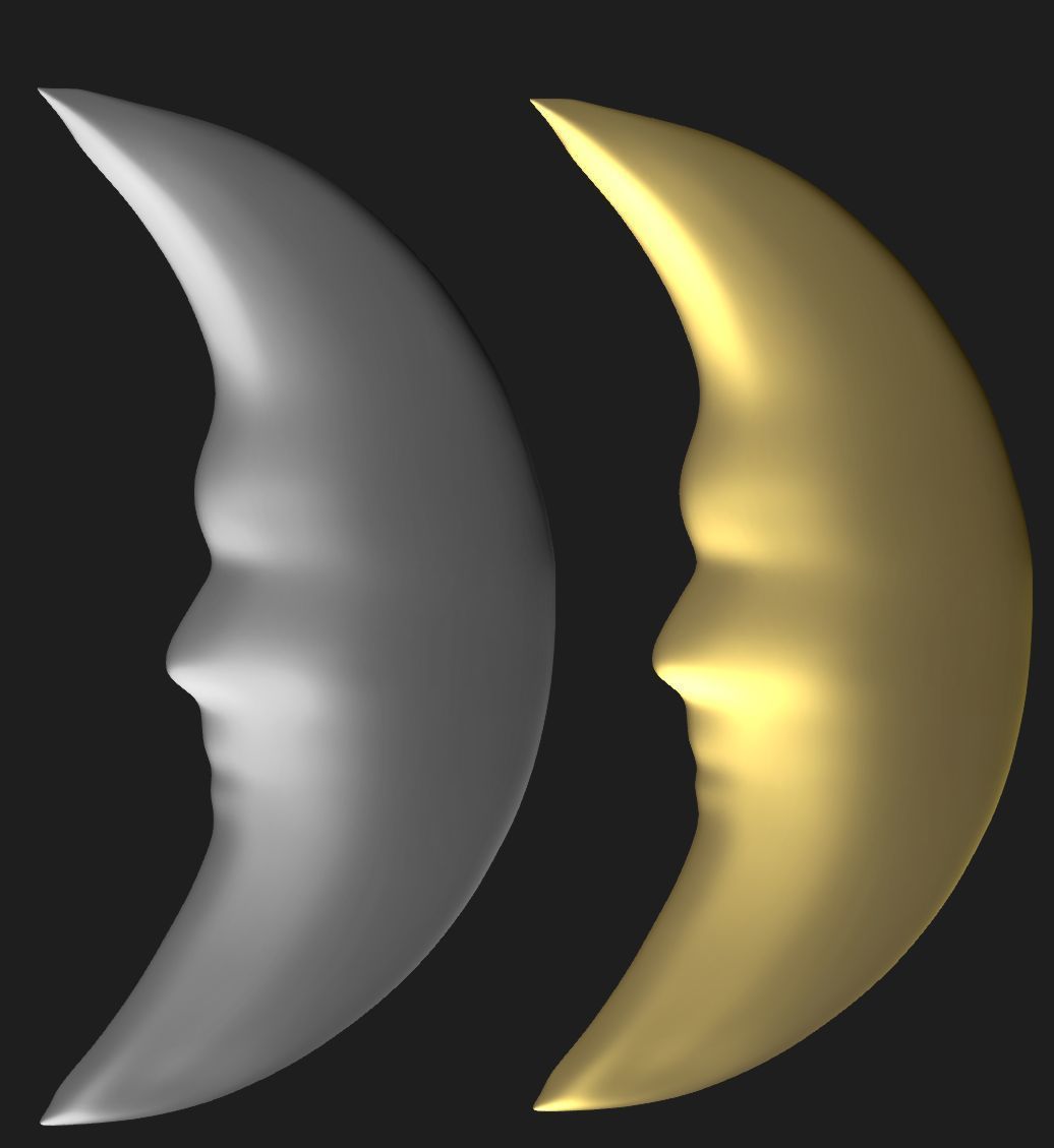 Crescent Moon Low-poly 3D model_2
