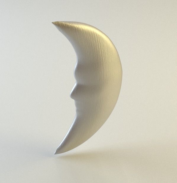 Crescent Moon Low-poly 3D model_9