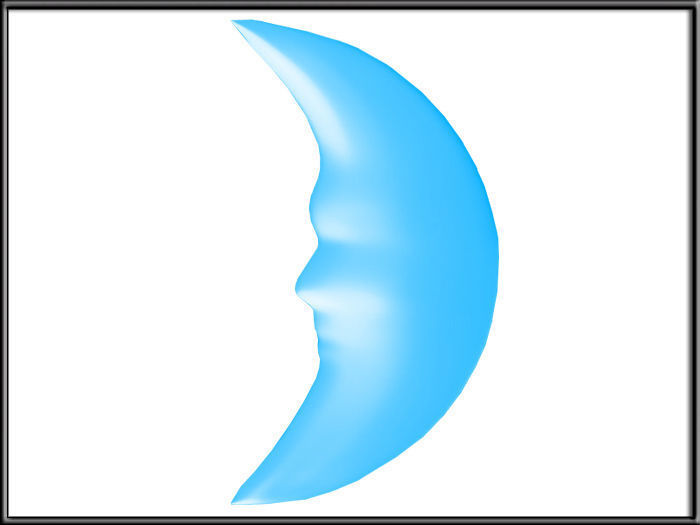 Crescent Moon Low-poly 3D model_12