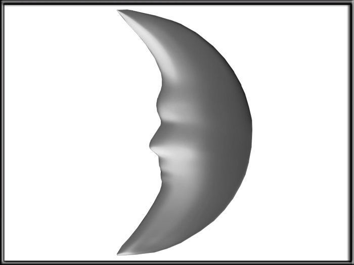 Crescent Moon Low-poly 3D model_11