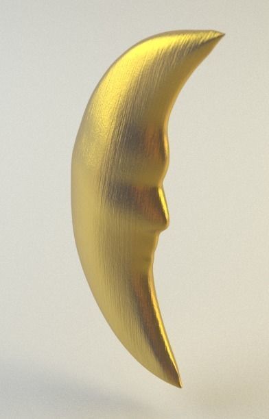 Crescent Moon Low-poly 3D model_6