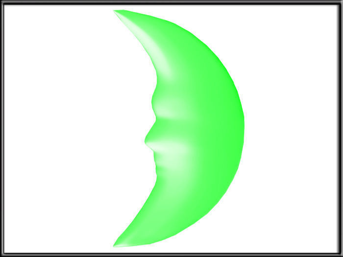 Crescent Moon Low-poly 3D model_17