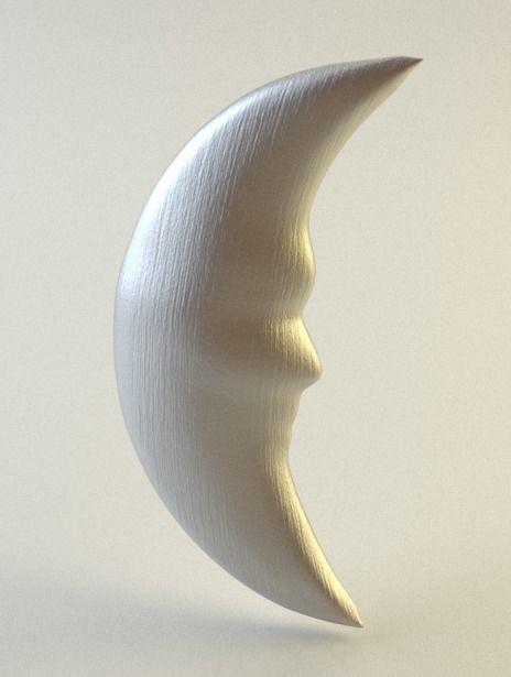 Crescent Moon Low-poly 3D model_7