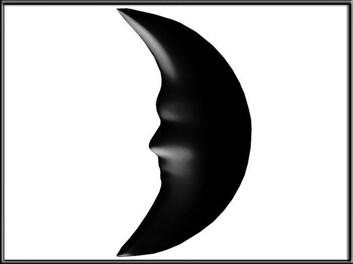 Crescent Moon Low-poly 3D model_13