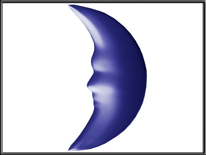 Crescent Moon Low-poly 3D model_14