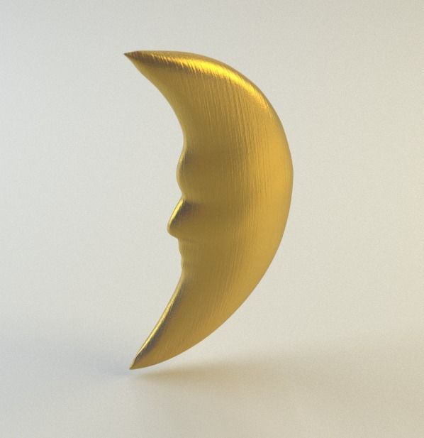 Crescent Moon Low-poly 3D model_8