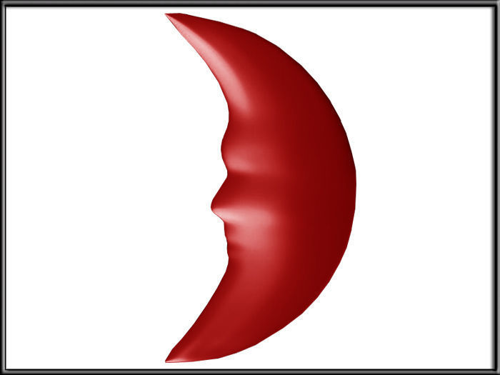 Crescent Moon Low-poly 3D model_10