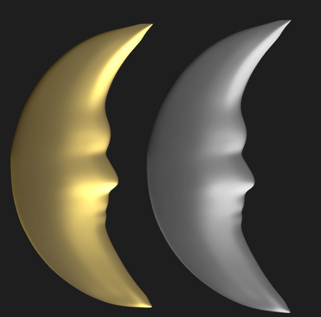 Crescent Moon Low-poly 3D model_1
