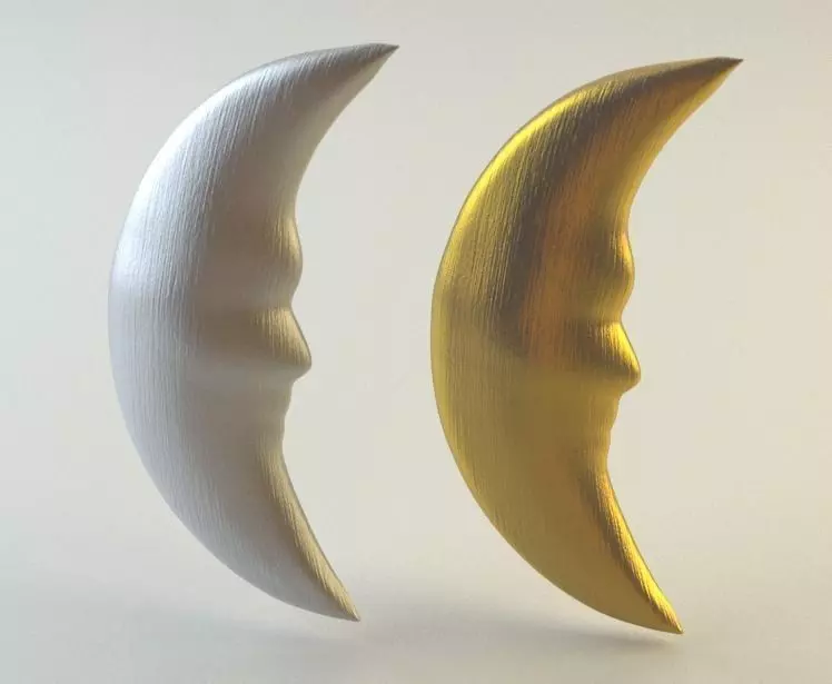 Crescent Moon Low-poly 3D model_0