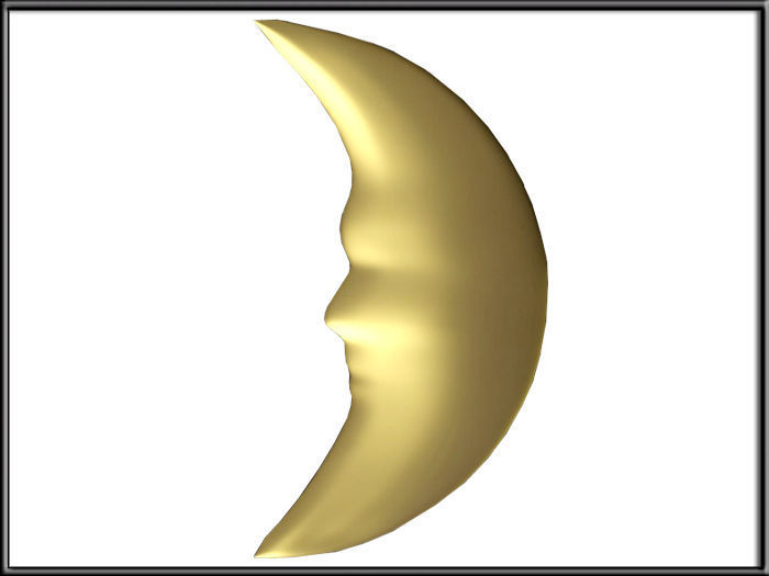 Crescent Moon Low-poly 3D model_15