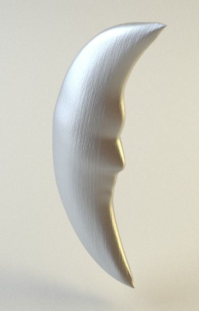 Crescent Moon Low-poly 3D model_4