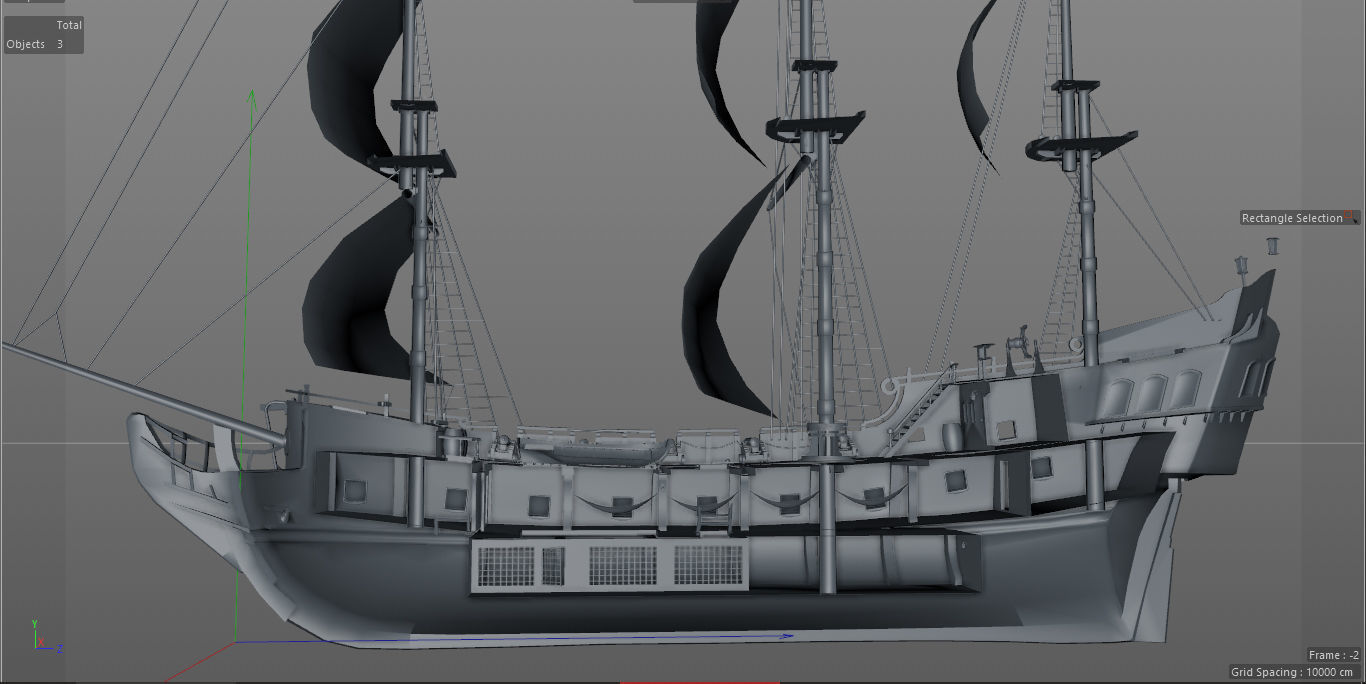 Sailboat Galleon - GameReady Low-poly 3D model_19