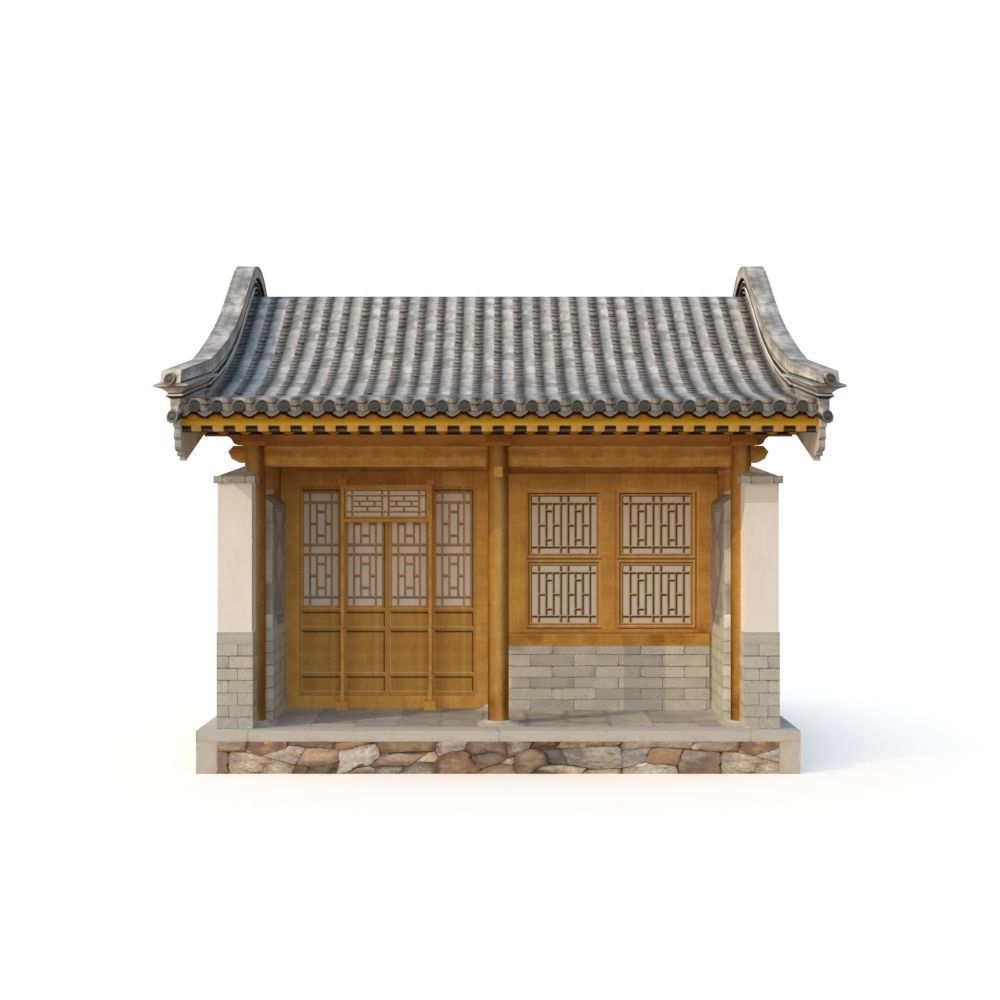 Ancient Chinese Architecture Distribution room 01 Low-poly 3D model_5