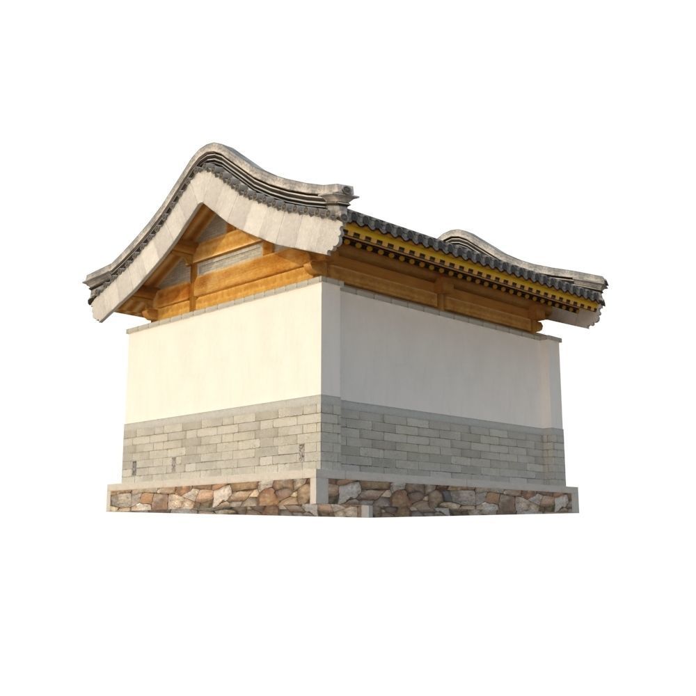 Ancient Chinese Architecture Distribution room 01 Low-poly 3D model_6