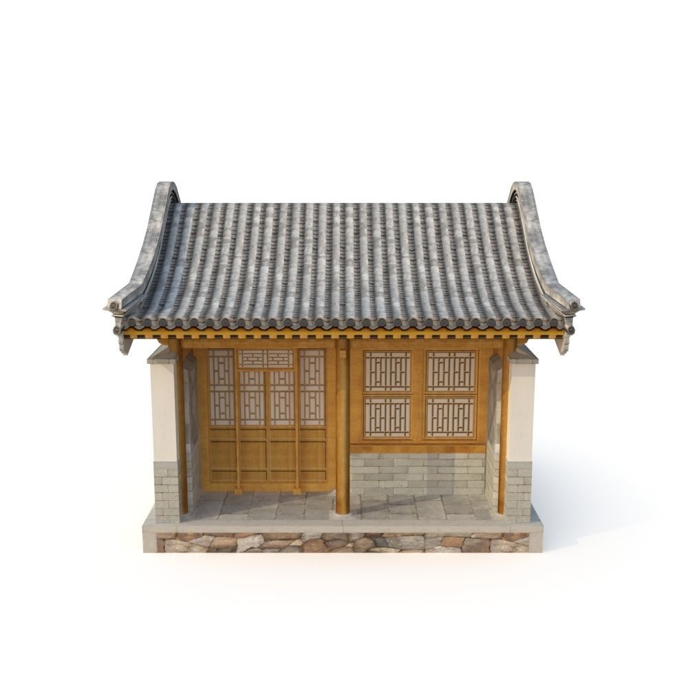 Ancient Chinese Architecture Distribution room 01 Low-poly 3D model_4