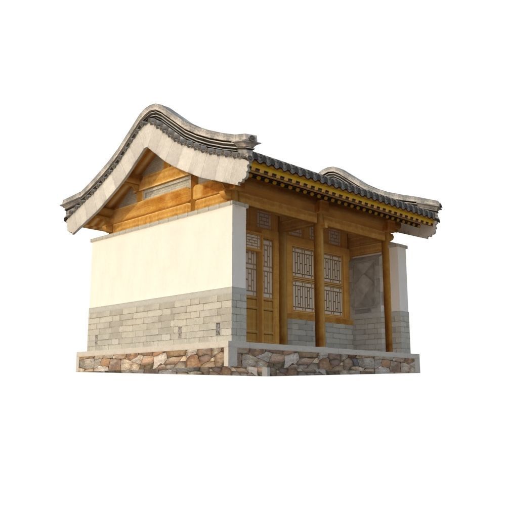 Ancient Chinese Architecture Distribution room 01 Low-poly 3D model_8