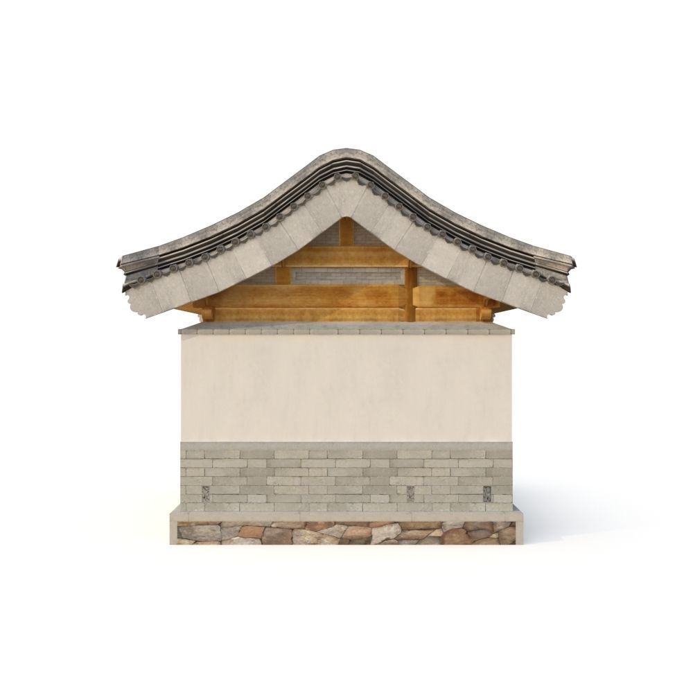 Ancient Chinese Architecture Distribution room 01 Low-poly 3D model_7