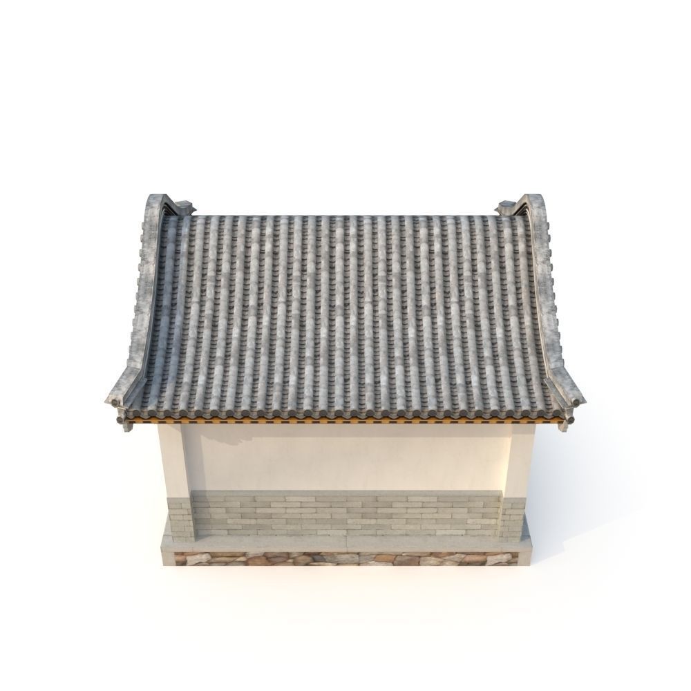 Ancient Chinese Architecture Distribution room 01 Low-poly 3D model_2